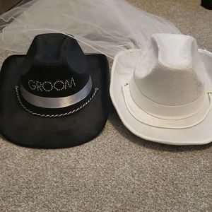 Bride and groom Cowboy hats
